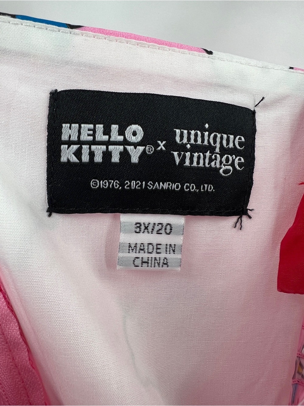 Hello Kitty x Unique Vintage Pink Dotted Kitty Print Golightly Swing Dress 3X/20 - Picture 7 of 9